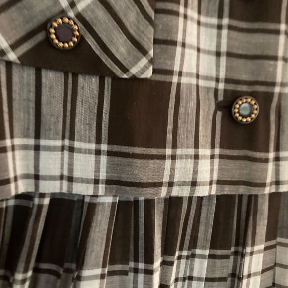 I. Magnin Abe Schrader 1960s 60s vintage summer dress suit in brown plaid - Picture 8 of 15